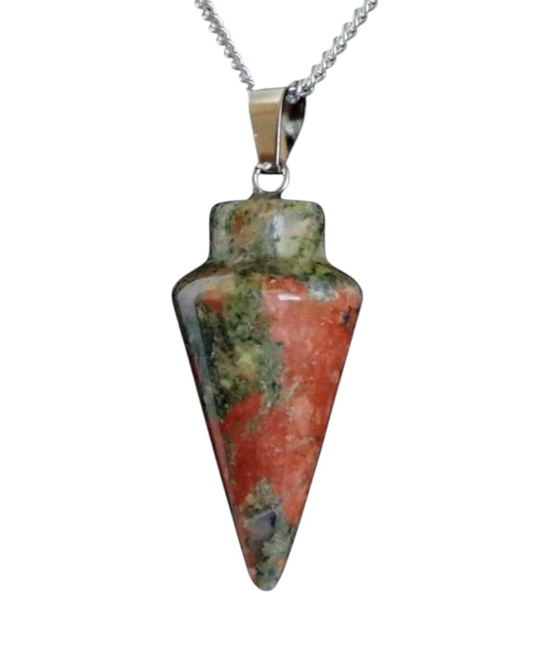 Natural Gemstone Pendulum, Pure 925 Sterling Silver Necklace
