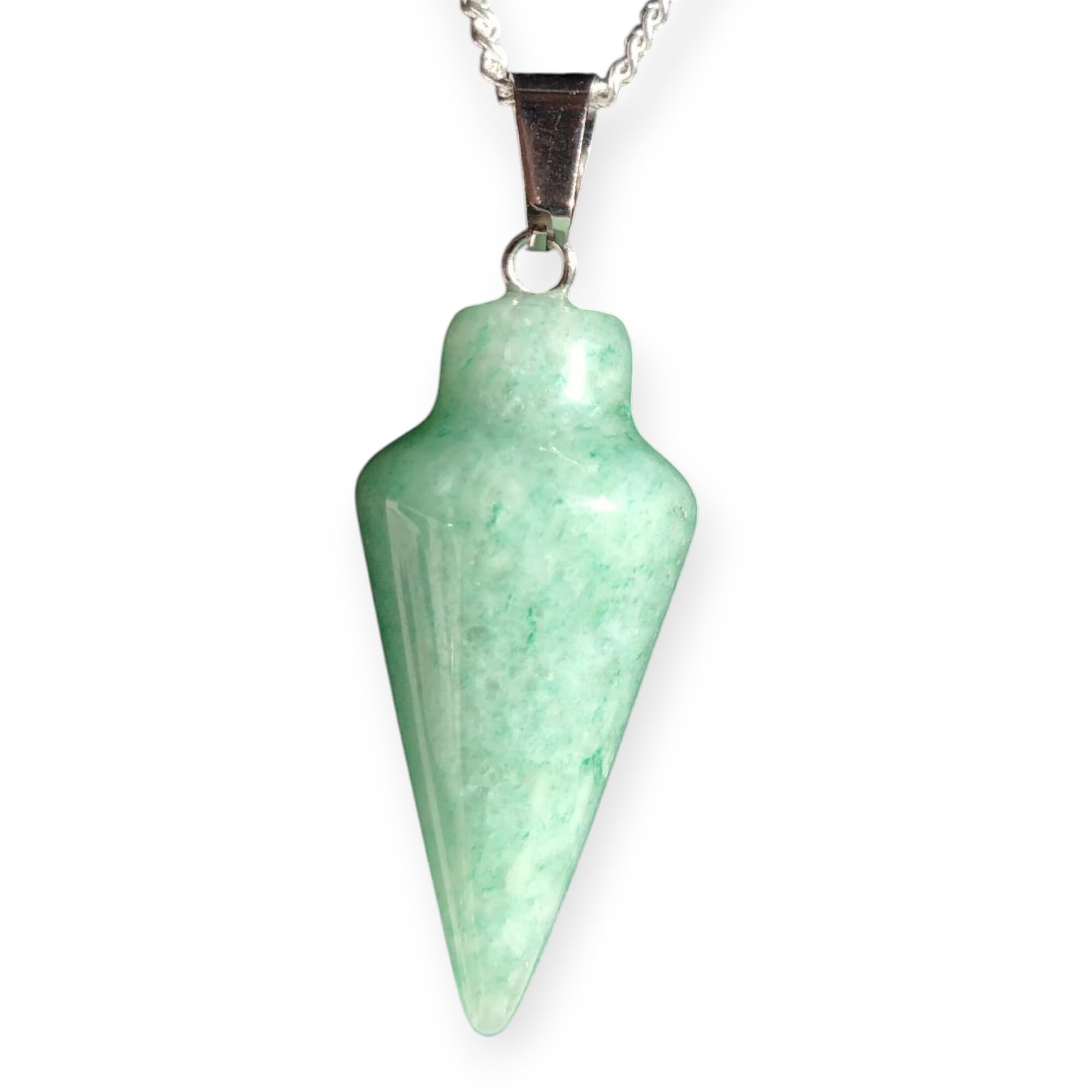 Natural Gemstone Pendulum, Pure 925 Sterling Silver Necklace