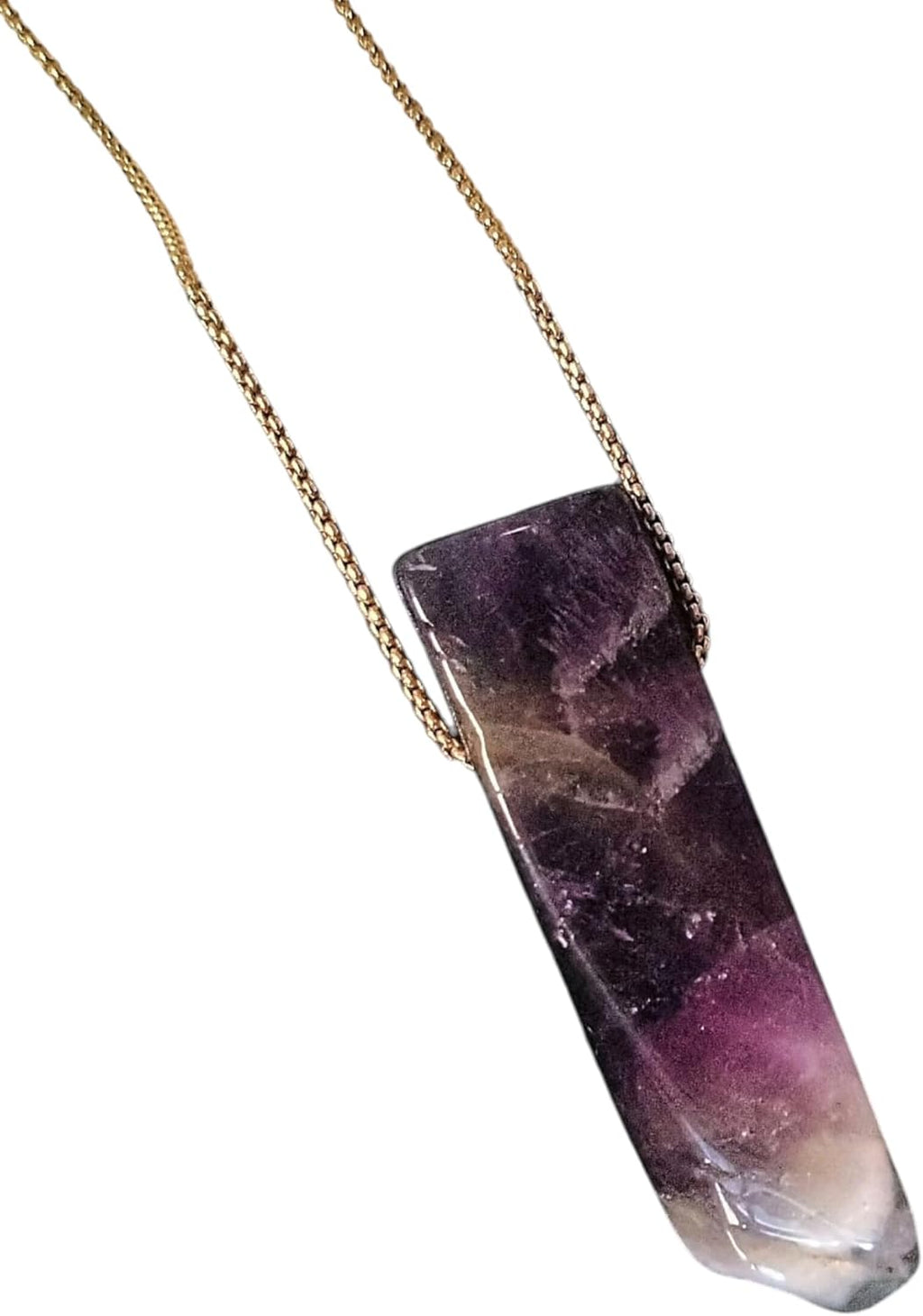 Natural Amethyst Bar 18k Gold Necklace
