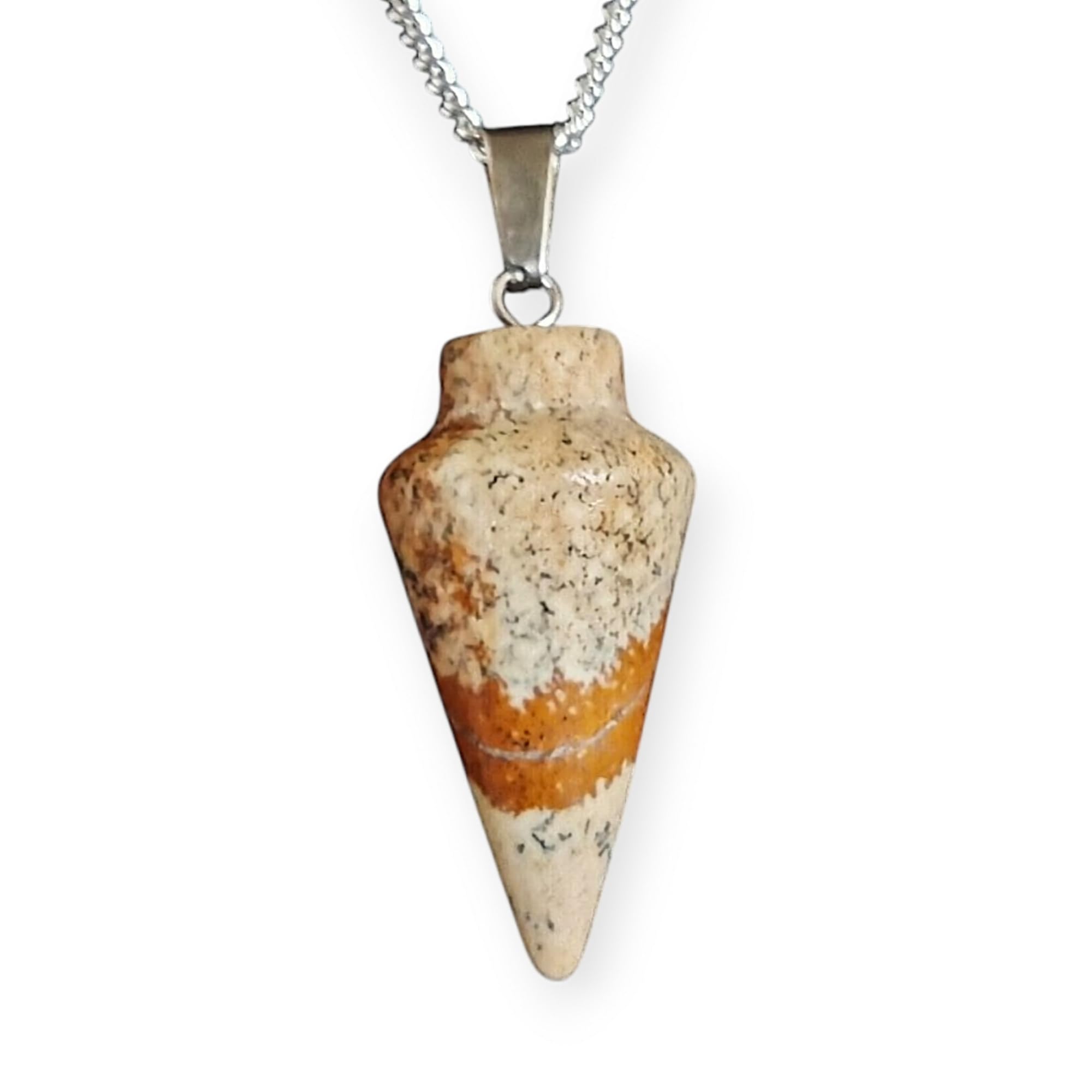 Natural Gemstone Pendulum, Pure 925 Sterling Silver Necklace
