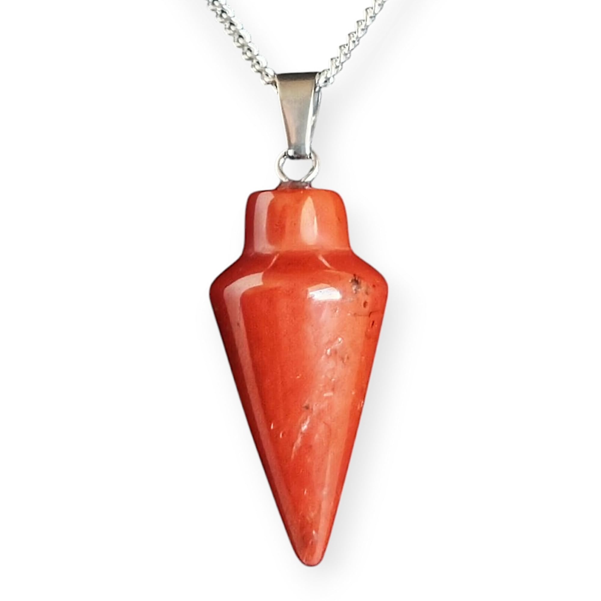 Natural Gemstone Pendulum, Pure 925 Sterling Silver Necklace