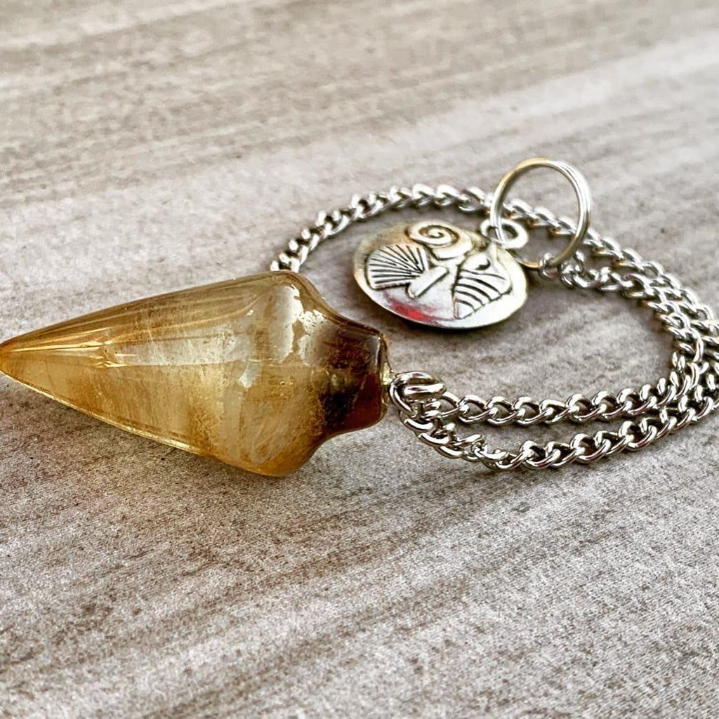 Natural Smoky Quartz Pendulum with Mystery Charm | Bag Charm