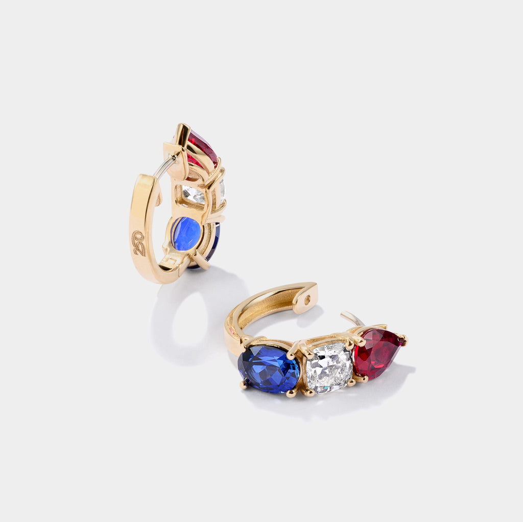 America250™ Signature Gemstone Hoop Earrings