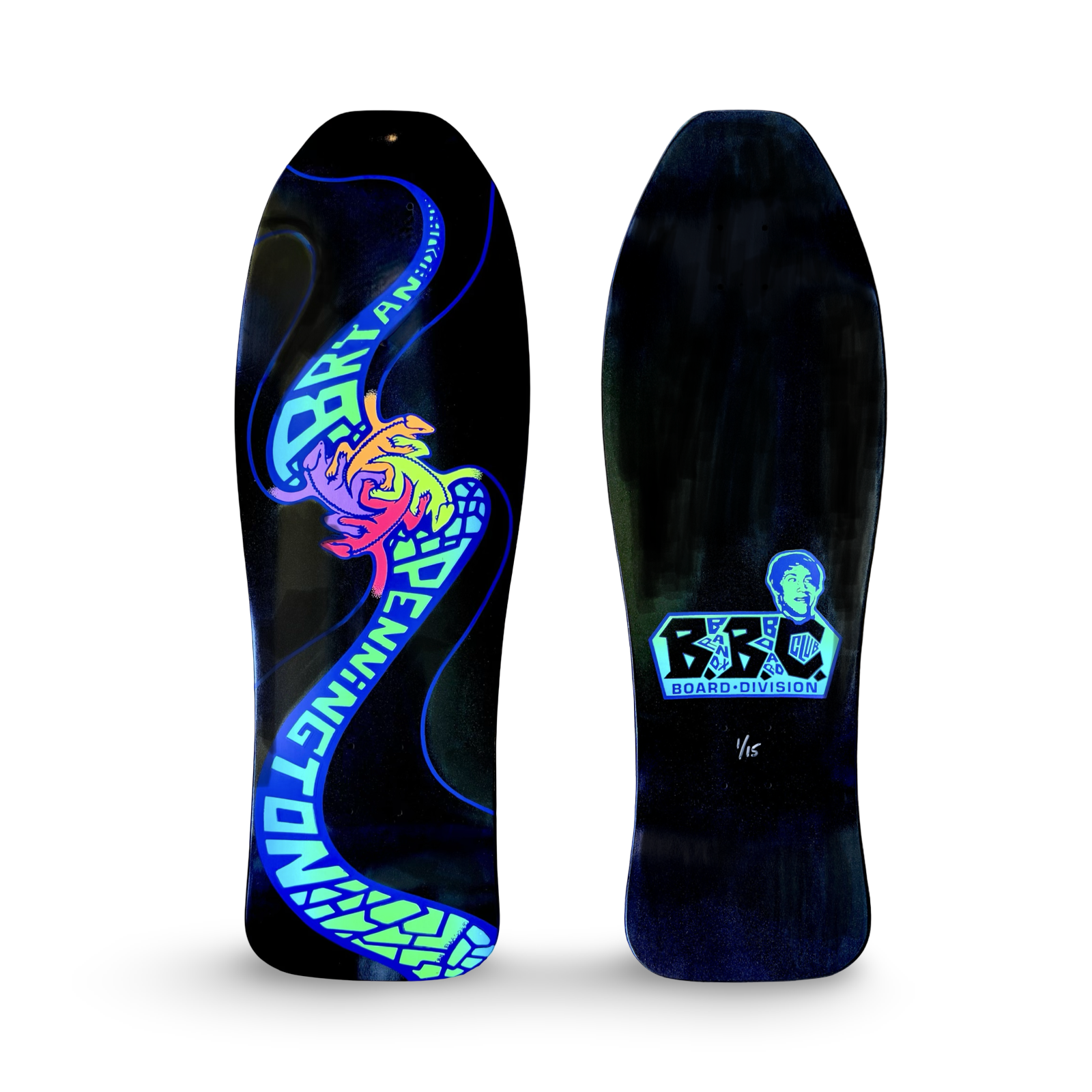 Bryan Pennington BBC Escher Lizard, Limited Edition, HAND-PAINTED, GLOW Deck 10.3"x30.5" (1 of 15)