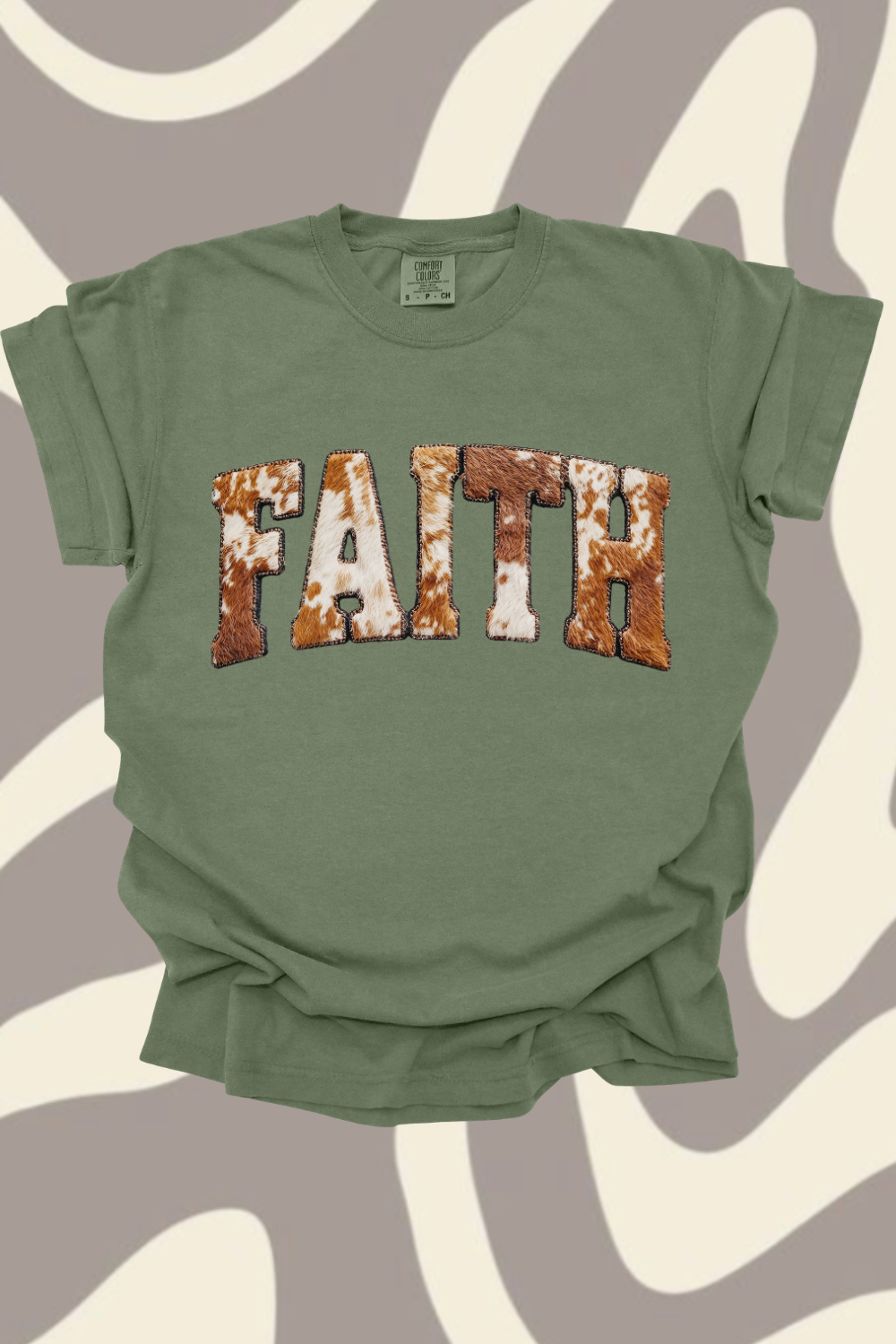 Faith Brown Cowhide Graphic Tee