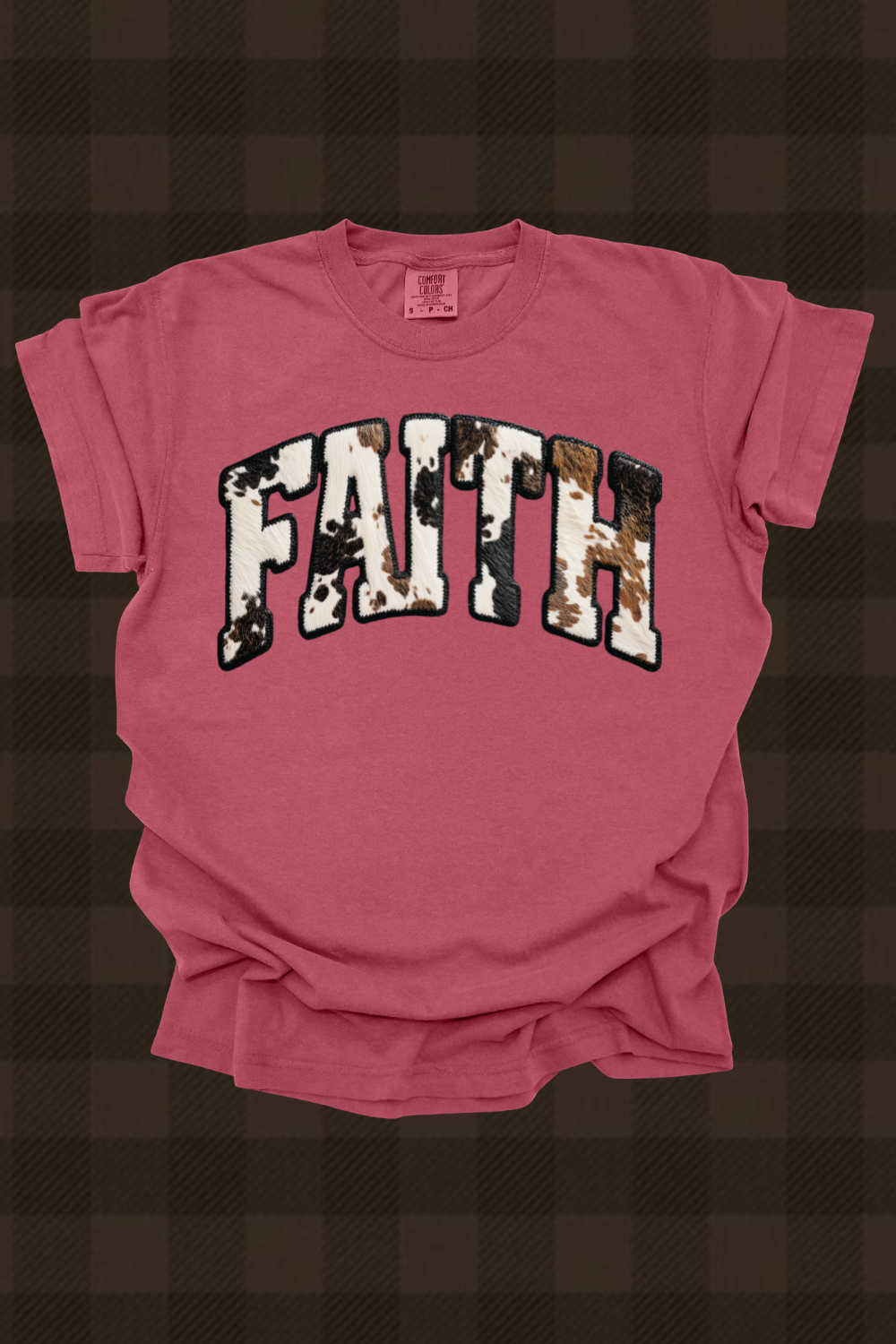 Faith Black Cowhide Graphic Tee