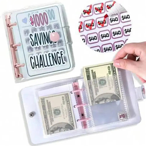 1000 Savings Challenge Binder – Cash Envelope Money Saving Planner