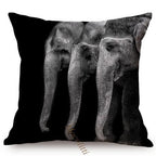 Modern Black And White Animals Portrait Photography Of Lion Zebra Elephant Tiger Pattern Sofa Pillow Cover Home Decor Square Cushions Cover 45x45cm