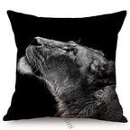 Modern Black And White Animals Portrait Photography Of Lion Zebra Elephant Tiger Pattern Sofa Pillow Cover Home Decor Square Cushions Cover 45x45cm